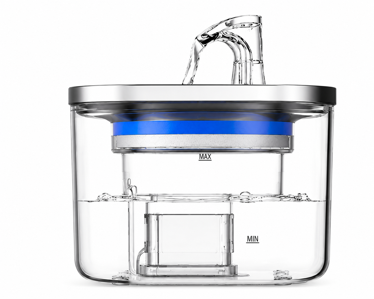 Fuente de agua automática para mascotas - detalle del sensor en alta definición